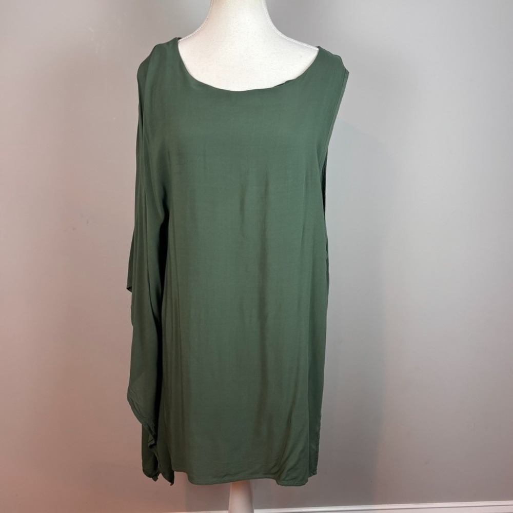 Young Fabulous‎ & Broke Womens Green One Shoulder Flowy Lined Shift Dress Large